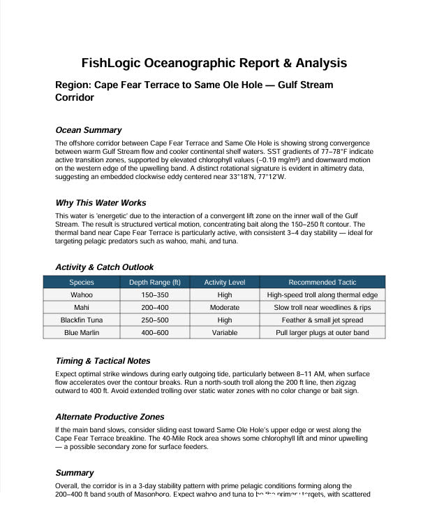 FishLogic™ — Oceanographic Trip Intel (Digital)